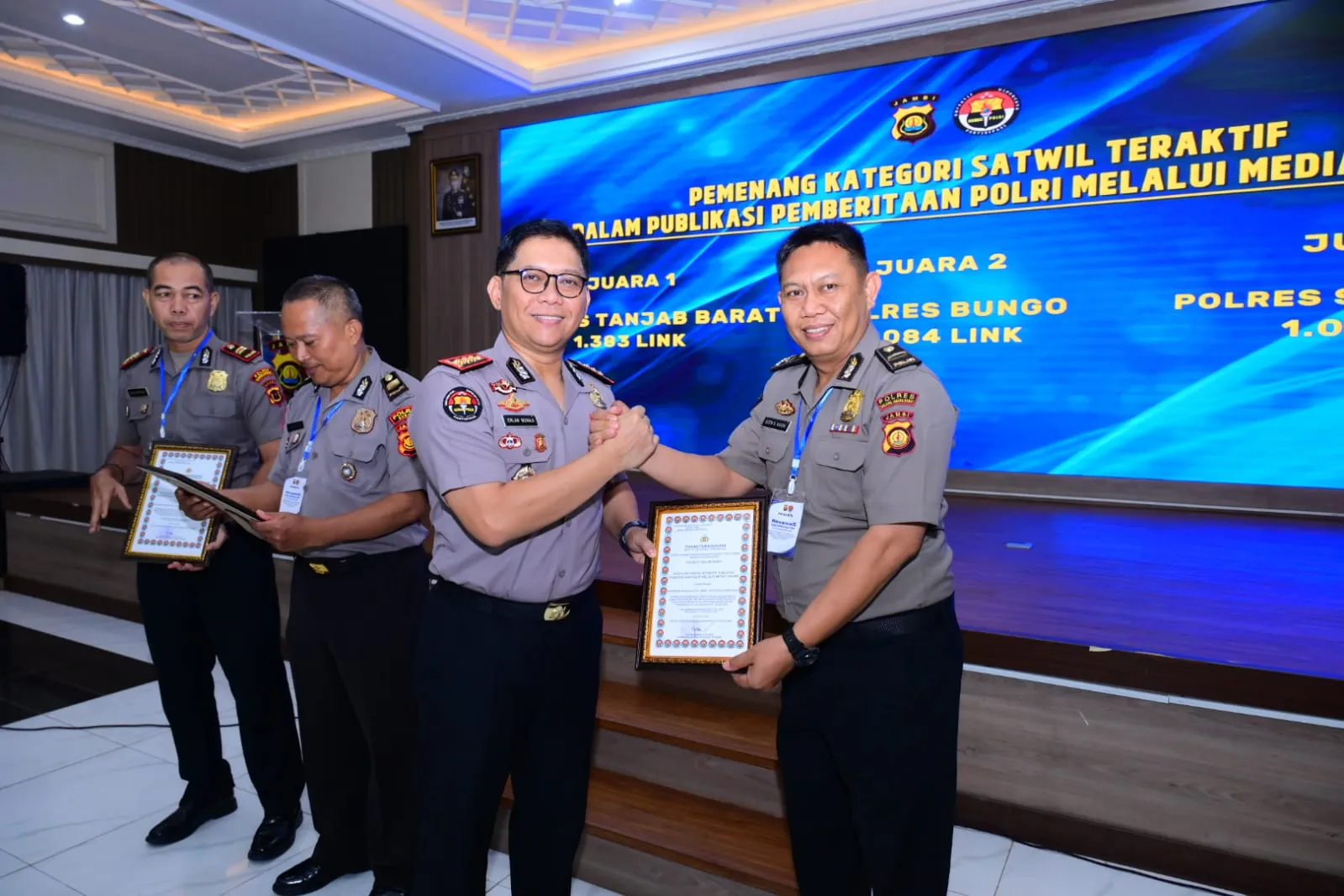 Prestasi Gemilang, Polres Tanjab Barat Raih Tiga Penghargaan Bidang Kehumasan